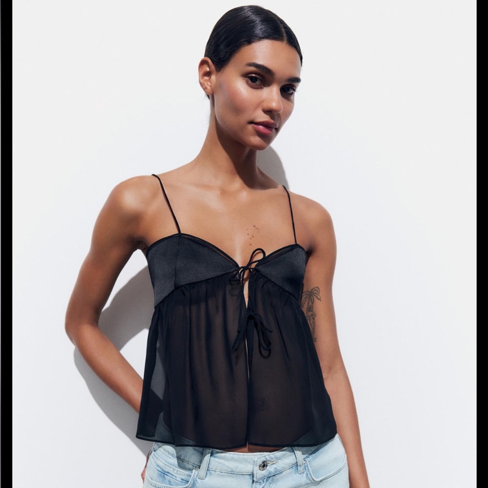 Black Sheer Women's Top